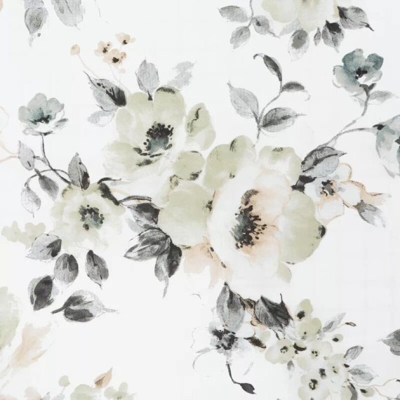 Pościel satynowa Spring 32 Kwiaty Eurofirany biały/miętowy