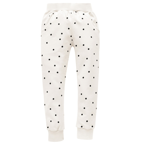 Spodnie w groszki Tres Bien Pinokio - ecru groszki