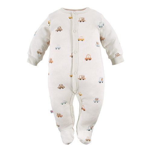 Pajac niemowlęcy ze stópkami Cars & Bears Eevi - ecru