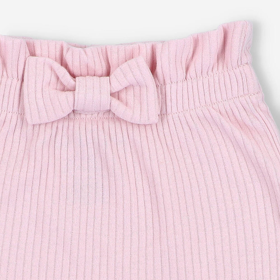 Spodnie prążkowane z kokardą Lagarto Verde - różowy