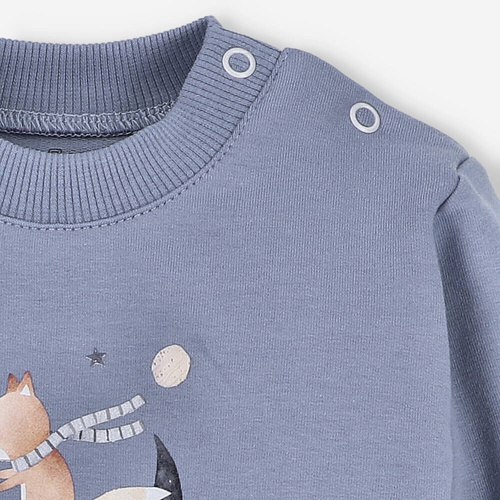 Bluza dresowa z bawełny organicznej Space Tour Nini niebieski 