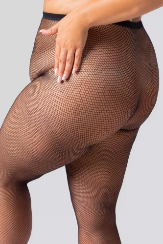 Rete Rajstopy kabaretki Queen Size – czarne, małe oczka, eleganckie i wygodne