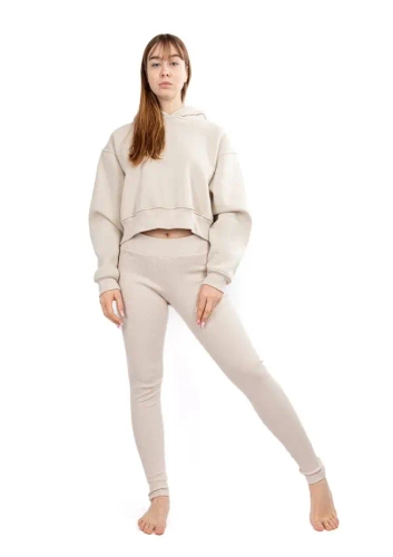 Komplet dresowy bluza+ legginsy DK-K-B13 Dkaren - beżowy