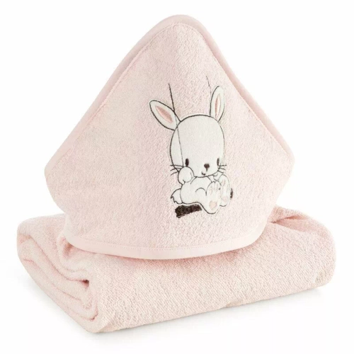 Niemowlęce okrycie kąpielowe Baby 64 Królik Eurofirany różowy