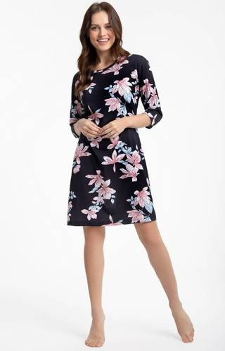 Koszula nocna rękaw 3/4 204 Luna - granatowy