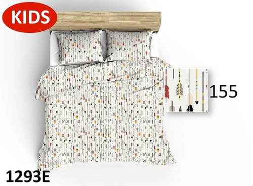 Pościel bawełniana 1288E koniki kwiatki biały