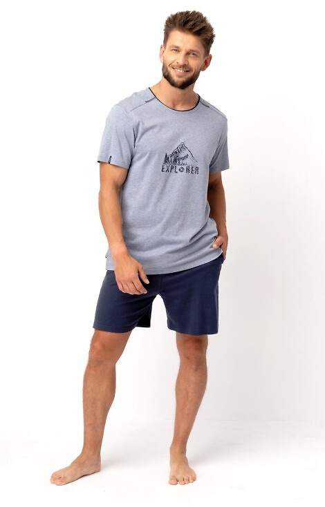 Piżama Męska MNS 628 Key - niebieski