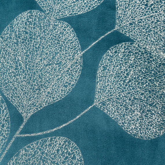 Koc narzuta z mikrofibry z błyszczącym nadrukiem liści Ginko 2 Eurofirany miodowy