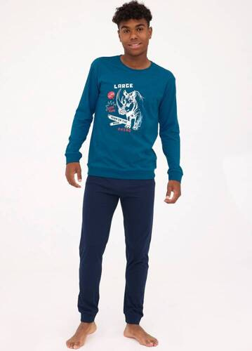 Piżama F&Y Boy młodzieżowa 999/52 Rhino Cornette niebieski