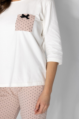 Piżama damska Eliza Momenti Per Me ecru-powder pink