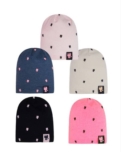 Czapka dla dziewczynki 48-072 AJS mix kolor