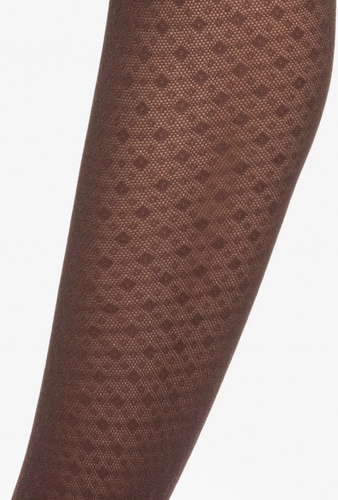 Gatta Wedel wz.03 – rajstopy damskie 40 den dark choco z geometrycznym wzorem