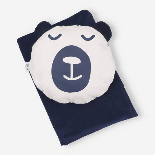 Kocyk niemowlęcy z poduszką LUL-0050 Luli Lu - granatowy