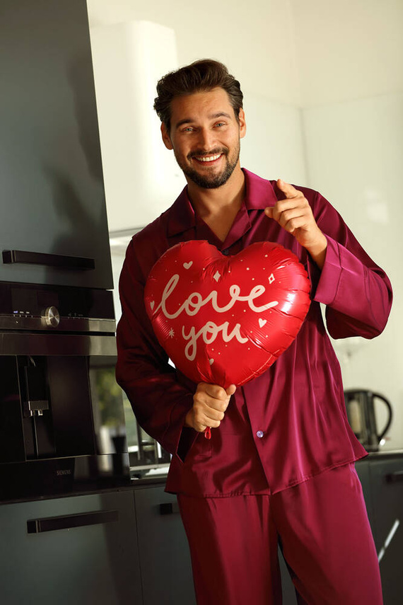 Komplet satynowy Lukas - bordo