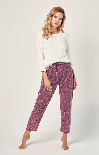 Piżama damska 2994 Estella Taro - kremowy