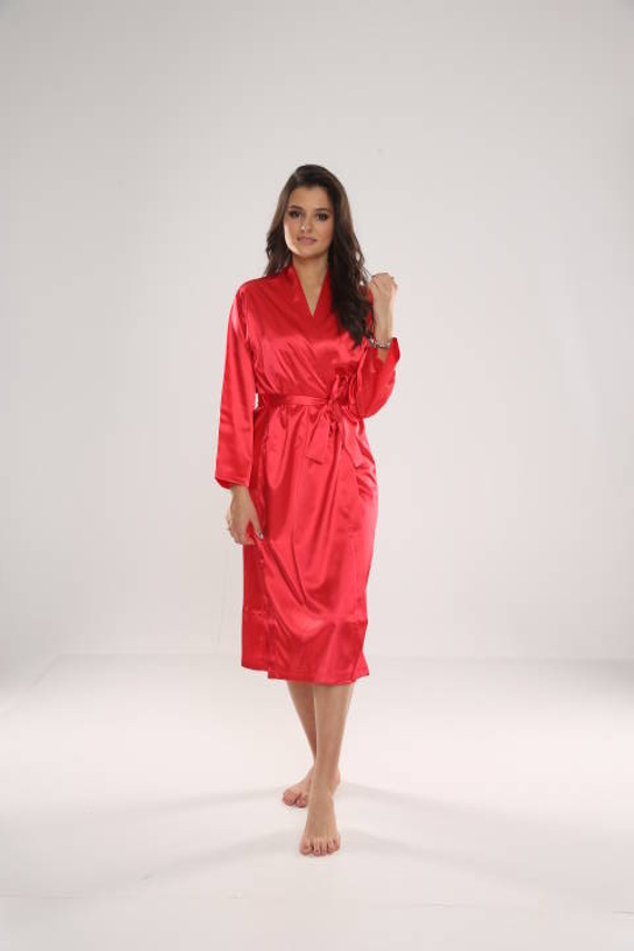 798 Classic szlafrok damski Forex - czerwony