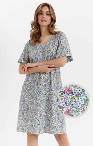 Koszula nocna z bawełny 463 Cana - niebieska