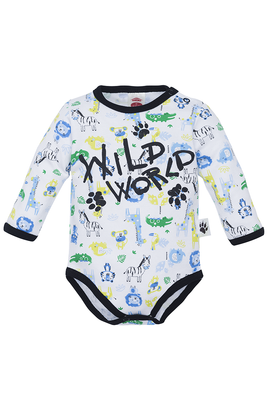 "WILD WORLD"  Body z długim rękawem Makoma druk