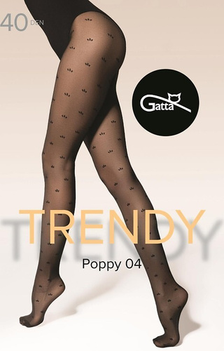 Poppy wz. 04 Rajstopy Gatta Trendy– damskie 40 den z delikatnym wzorem
