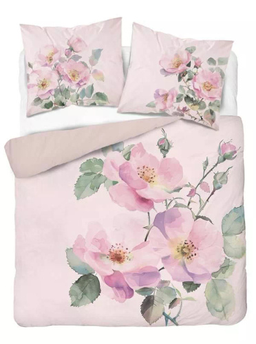 Pościel 3D z mikrofibry 5427 A Detexpol – z pastelowymi dzikimi różami