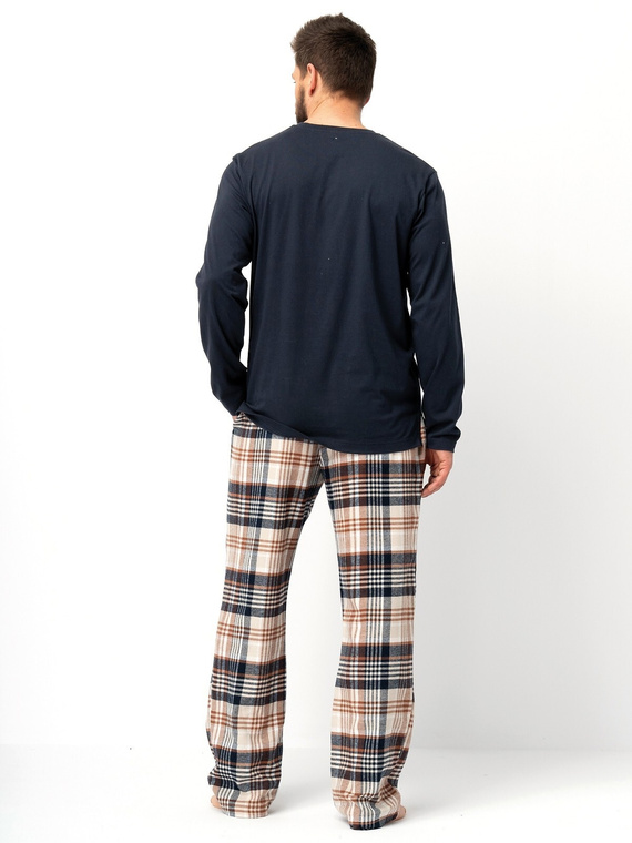 Piżama męska Key MNS 444 – bawełniana, z długim rękawem