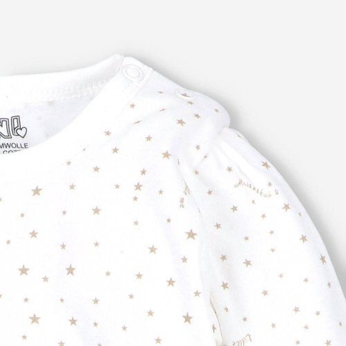 Body dla dziewczynki z bawełny organicznej Stars Nini ecru
