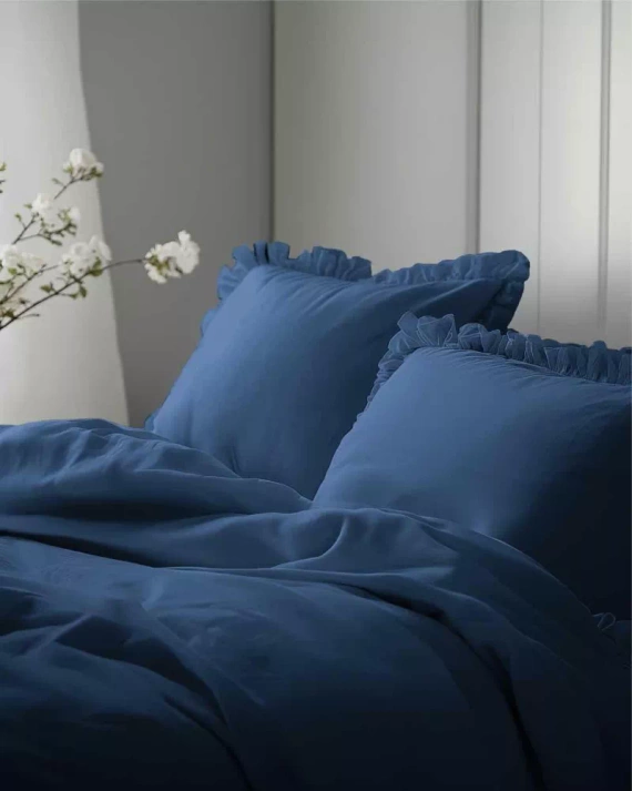 Pościel bawełniana Pure 23 jednobarwna Detexpol denim 