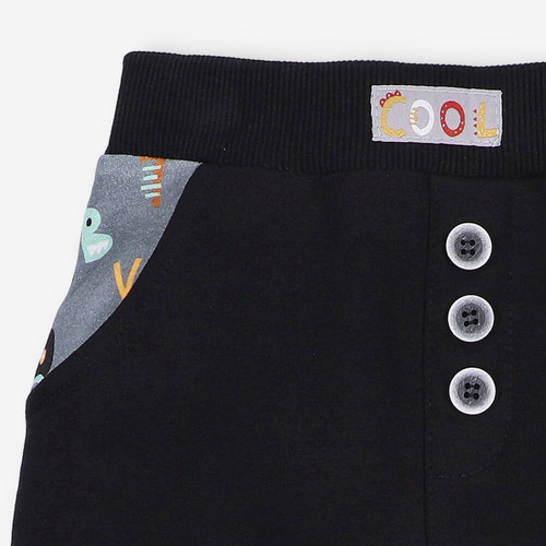 Spodnie dresowe z bawełny organicznej Alfabet Nini czarny