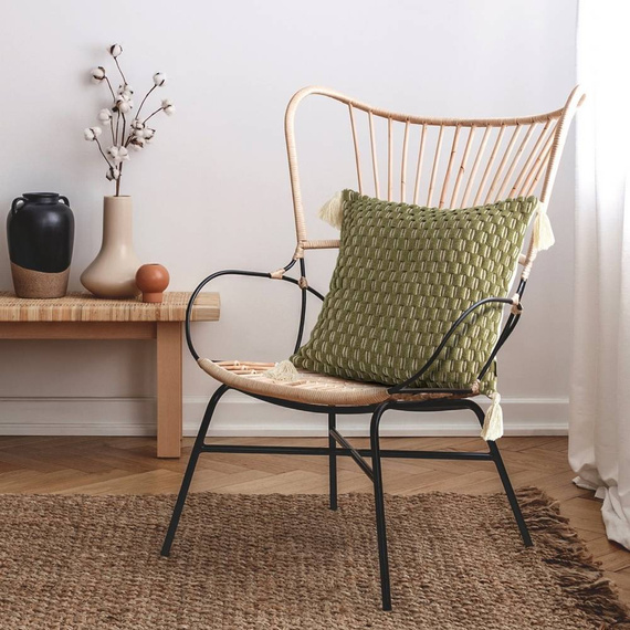 Poszewka z grubej tkaniny bawełnianej Montenegro Eurofirany oliwkowy