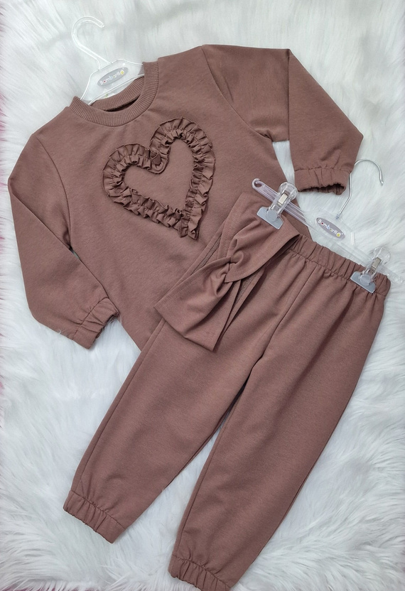 Mia Bambarillo brązowy– bluza dziecięca z dzianiny dresowej | Bawełna 95%, elastan 5%