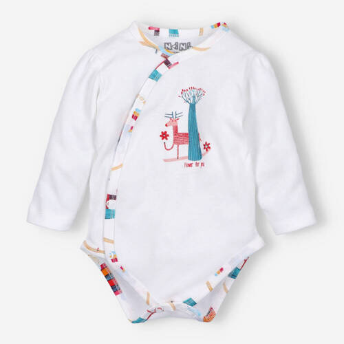 Body kopertowe z bawełny organicznej Kolorowy Las Nini ecru