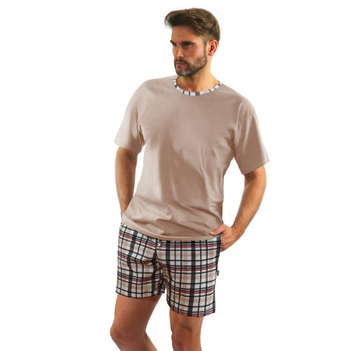 Piżama męska krótki rękaw 2187/27 Sesto Senso latte