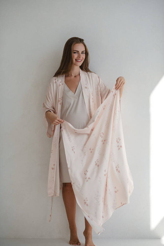 Otulacz bambusowy Flowers on Pink Milk&Love