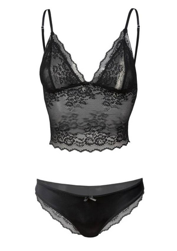 Piżama Damska Satynowa Melody DKaren - czarny