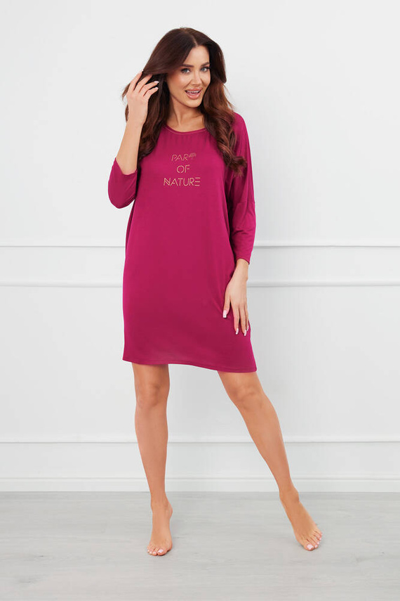 Koszula damska z rękawem 3/4 Natura Italia Fashion - wino