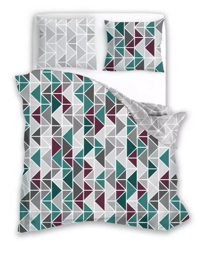 Pościel z mikrofibry Harmony 18 kwiaty geometria Faro miętowy 