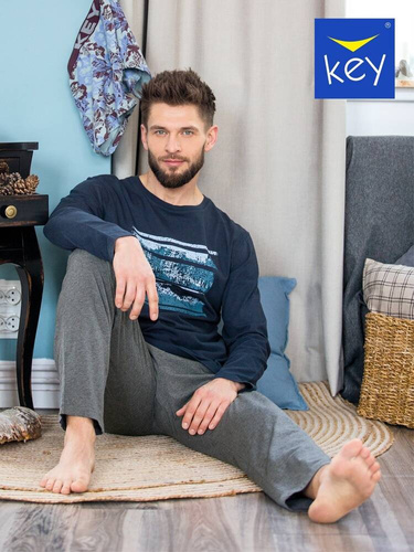 Piżama Męska MNS 862 Key grafitowy