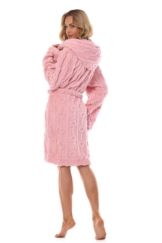 Szlafrok damski 2403 Carina L&L różowy pudrowy	