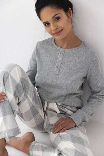 Piżama damska Vesper Sensis - szary-śmietankowy