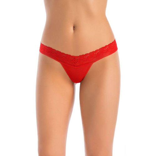 Stringi damskie z koronką Leo Teyli - czerwone
