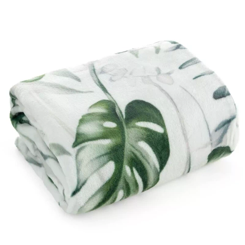 Koc narzuta liście Ellen Eurofirany biały 