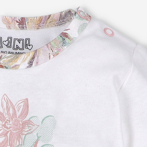 Bluzka z bawełny organicznej Magic Flowers Nini-biała