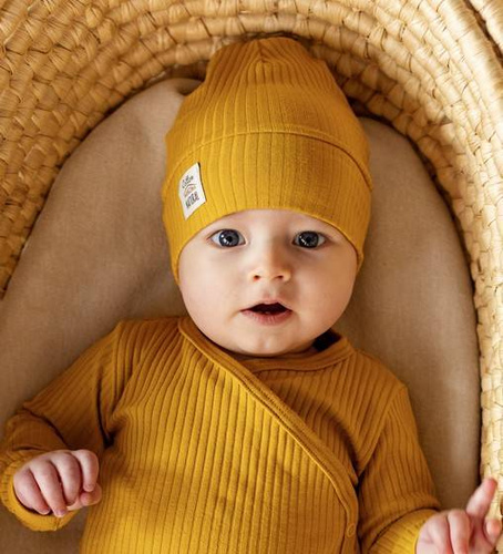 Czapeczka niemowlęca "Natural Harmony" Makoma honey