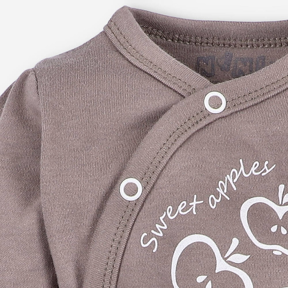 Body kopertowe z bawełny organicznej Happy Apples Nini brązowy