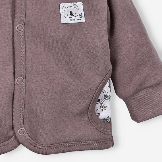 Bluza dwuwarstwowa Sweets Koala z bawełny organicznej Nini czekoladowy