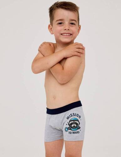 Bokserki Kids Boy 701/138 700/138 Mission 2 Cornette szary jasny melanż