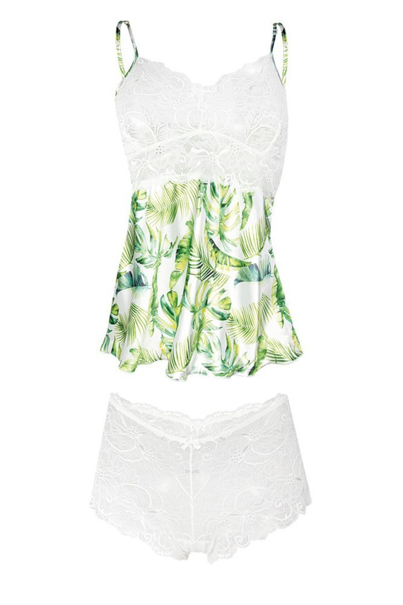 Komplet piżama damska Flowers DKaren - DK-KA czarny