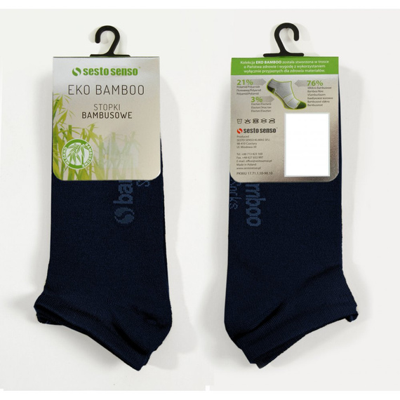 Eko Bamboo Skarpety stopki bambusowe Sesto Senso granatowy