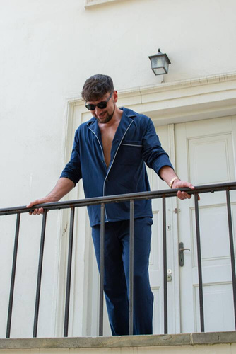 Piżama Męska 729 Norberto De Lafense - granat