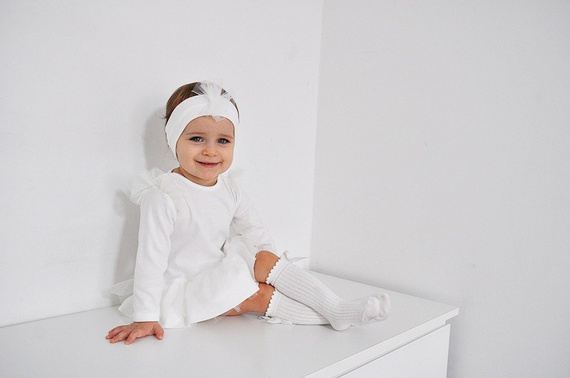 551219107 Sukienko-body długi rękaw "Prima balerina" Oscar Kids - ecru